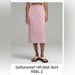 Lululemon Softstreme Midi Skirt rose blush